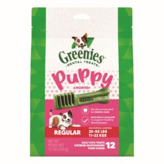 Greenies Regular Puppy Dental Dog Treats, 12 count