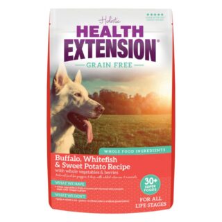 Health Extension Dry Dog Food Grain Free Buffalo, Whitefish & Sweet Potato Recipe; 4lbs.