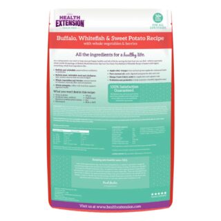 Health Extension Dry Dog Food Grain Free Buffalo, Whitefish & Sweet Potato Recipe; 4lbs. - Image 2