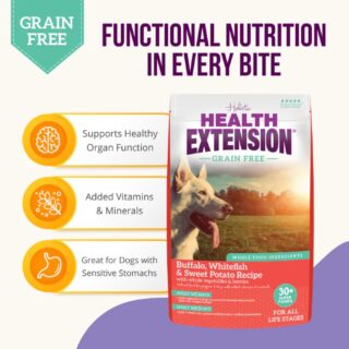 Health Extension Dry Dog Food Grain Free Buffalo, Whitefish & Sweet Potato Recipe; 4lbs. - Image 4