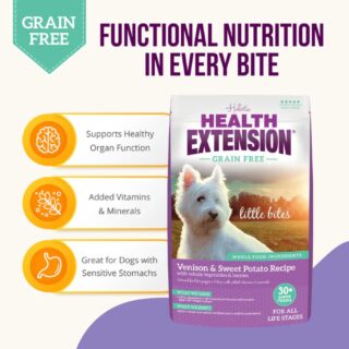 Health Extension Dry Dog Food Grain Free Venison & Sweet Potato Little Bites; 12lbs. - Image 3