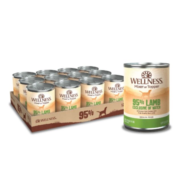 Wellness Ninety-Five Percent Lamb Grain-Free Canned Dog Food, 13.2-oz, case of 12